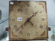 A 19th.C.30 HOUR LONG CASE CLOCK MOVEMENT BY THOMAS STOKER, BARTOCK.