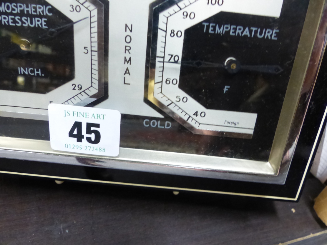 A 20th.C.MAHOGANY CASED BAROGRAPH WITH INTEGRAL THERMOMETER TOGETHER WITH A ZEISS ART DECO DESK - Image 2 of 12