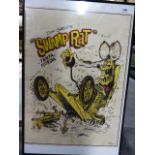 A RARE POSTER FOR DON GARLITS SWAMP RAT, TAMPA FLORIDA (DRAG RACING) ILLUSTRATED WITH RATFINK BY