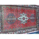 A PERSIAN KARADJA RUG. 160 x 112cms.