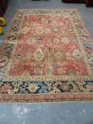 AN ANTIQUE PERSIAN CARPET OF UNUSUAL DESIGN. 355x244cms.