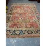 AN ANTIQUE PERSIAN CARPET OF UNUSUAL DESIGN. 355x244cms.