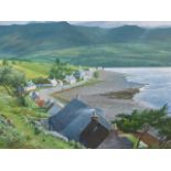 H.J.SQUIRES (20th.C.) SHIELDAIG, WESTER ROSS, SIGNED OIL ON BOARD. 46 x 61cms.