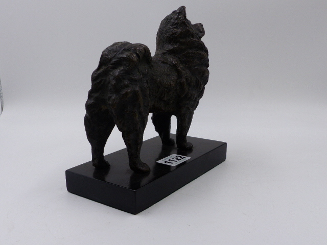 19th.C. CONTINENTAL SCHOOL. BRONZE SCULPTURE OF A STANDING POMERANIAN, POSSIBLY RUSSIAN,ON LATER - Bild 9 aus 10