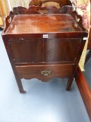 A GEORGIAN MAHOGANY TRAY TOP NIGHTSTAND. W.55 x H.79cms.