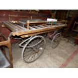 A LATE VICTORIAN OAK COACH BUILT FUNERAL BIER.