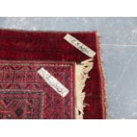 TWO AFGHAN RUGS. 165x86 AND 153x112cms.