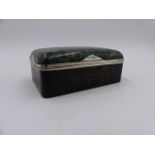 A FINE JAPANESE CLOISONNE AND WHITE METAL MOUNTED LIFT TOP BOX WITH PHOENIX BIRD DECORATED TOP AND