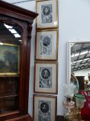 TWELVE 18th.C.PORTRAIT PRINTS OF ENGLISH DIGNITARIES IN UNIFORM GILT AND EBONISED FRAMES. OVERALL 55