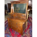 AN EARLY 20th.C.ARTS AND CRAFTS LIBERTY STYLE OAK DRESSING CHEST TOGETHER WITH A PAIR OF OAK ARTS