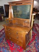 AN EARLY 20th.C.ARTS AND CRAFTS LIBERTY STYLE OAK DRESSING CHEST TOGETHER WITH A PAIR OF OAK ARTS