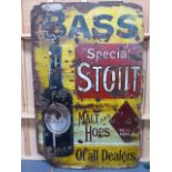 A RARE LARGE PICTORIAL BASS SPECIAL STOUT ENAMEL SIGN. 97 x 155cms.