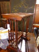 AN EDWARDIAN MAHOGANY AND INLAID QUARTETTO NEST OF TABLES.