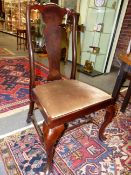 AN EARLY 20th.C.SET OF EIGHT BESPOKE CARVED MAHOGANY GEORGIAN STYLE DINING CHAIRS TO INCLUDE TWO