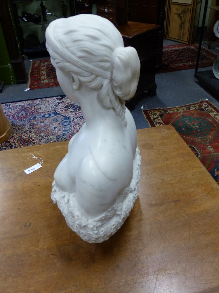 HIRAM POWERS (1805-1915) PERSEPHONE (PROSERPINE) A SIGNED MARBLE BUST. H.62cms. - Bild 34 aus 39