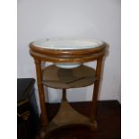 A 19th.C.PAINTED PINE WASHBOWL STAND WITH LARGE GLAZED POTTERY BOWL TOGETHER WITH A LATE VICTORIAN
