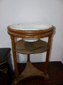 A 19th.C.PAINTED PINE WASHBOWL STAND WITH LARGE GLAZED POTTERY BOWL TOGETHER WITH A LATE VICTORIAN