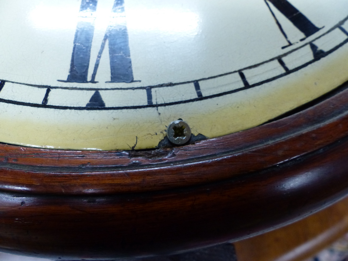 AN EARLY 19th.C.MAHOGANY CASED ROUND DIAL WALL CLOCK WITH SINGLE FUSEE MOVEMENT, THE DIAL SIGNED - Image 5 of 29