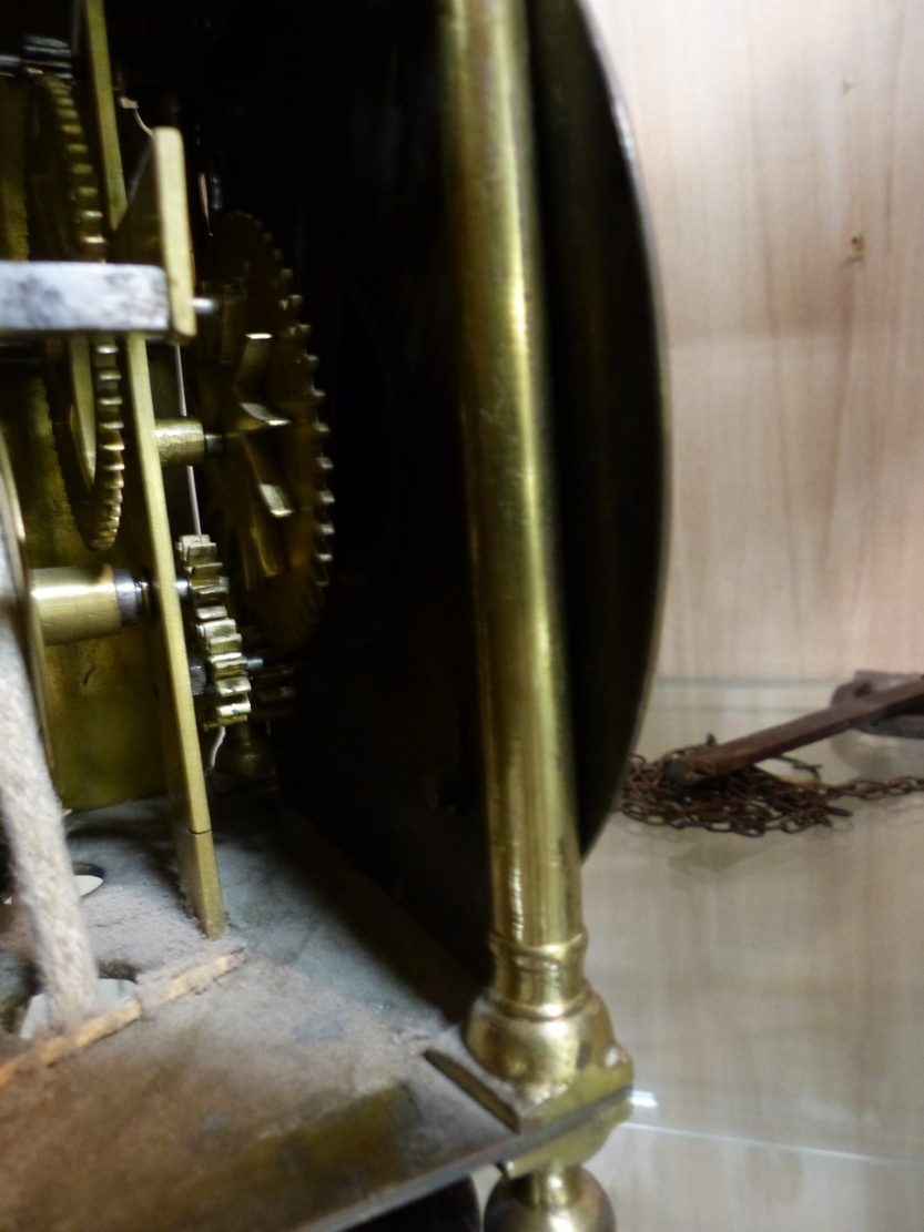 AN EARLY LANTERN CLOCK IN BRASS FRAME CASE. 6.5" DIAL SIGNED JOHN GREEN FECIT, LONDON MOUNTED ON - Image 17 of 40