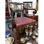 A SET OF FOUR 19th.C.MAHOGANY DINING CHAIRS IN THE MANNER OF GILLOWS.