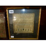 A GROUP OF SEVEN 19th.C.ALPHABET SAMPLERS. (7)