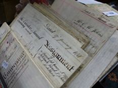 A COLLECTION OF 19th.C.AND LATER LEGAL DOCUMENTS, INDENTURES,ETC, ALL ON PARCHMENT.