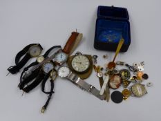 A SILVER HALLAMRKED POCKET WATCH DATED 1860 CHESTER TOGETHER WITH A SELECTION OF WATCHES, CUFFLINKS,