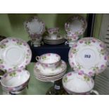 A FRENCH PARIS PORCELAIN PART COFFEE SERVICE WITH FLORAL DECORATION.