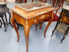 A VICTORIAN WALNUT FRENCH LOUIS XV STYLE JARDINIERE WITH GILT MOUNTS. W.?