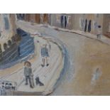 FRED YATES (1922-2008) (ARR) WAIT, ST.IVES, SIGNED OIL ON BOARD. 31 x 26cms.