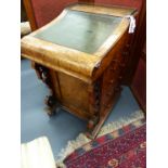 A MID VICTORIAN WALNUT DAVENPORT WRITING DESK