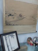 CHINESE SCHOO0L. TWO SCENES OF SAGES, ONE WITH STUDENTS BOTH SIGNED WITH SEAL MARK, INK WASH ON