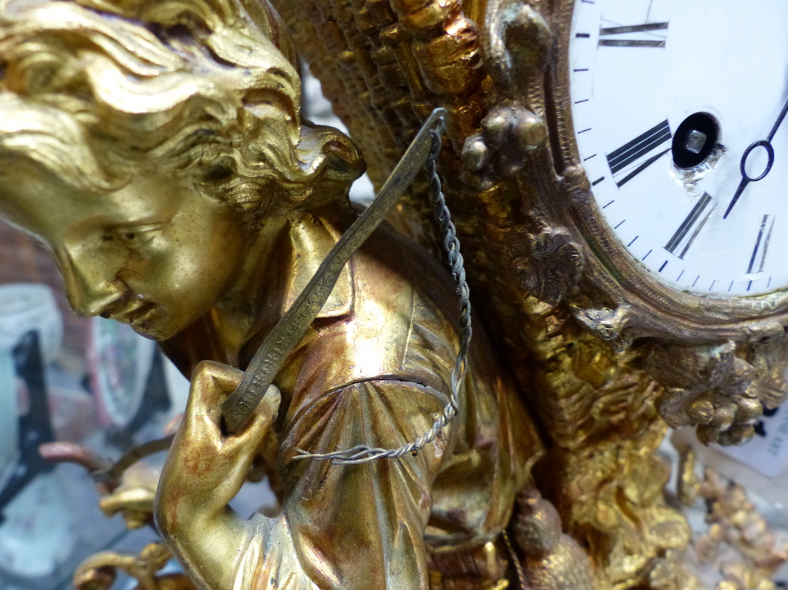 A 19th.C.GILT BRONZE MANTLE CLOCK, THE TWO TRAIN BELL STRIKE MOVEMENT WITH ENAMEL DIAL HOUSED WITHIN - Image 37 of 42