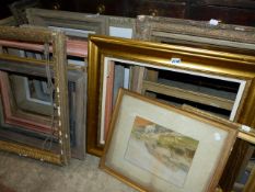 A COLLECTION OF ANTIQUE AND LATER PICTURE FRAMES,ETC.