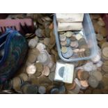 A LARGE QUANTITY OF COINS.