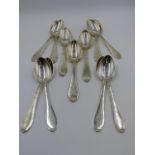 TWELVE DANISH MARKED SILVER SPOONS, APPROXIMATE WEIGHT ALL IN 25.2ozs.