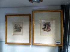 RICHARD CORBOULD (1757-1831) TWO LATE 18th/EARLY 19th.C.FIGURAL MINIATURE WATERCOLOUR STUDIES FOR