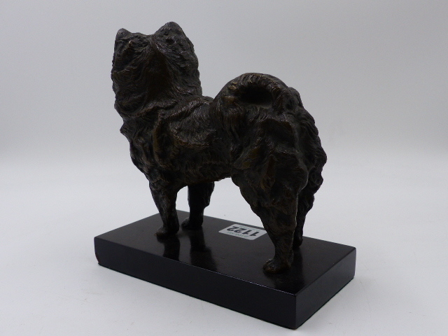 19th.C. CONTINENTAL SCHOOL. BRONZE SCULPTURE OF A STANDING POMERANIAN, POSSIBLY RUSSIAN,ON LATER - Bild 7 aus 10