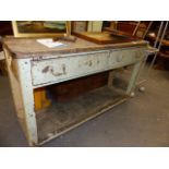 A 19th.C.PINE COUNTRY KITCHEN POTBOARD DRESSER. W.164 x H.95cms.