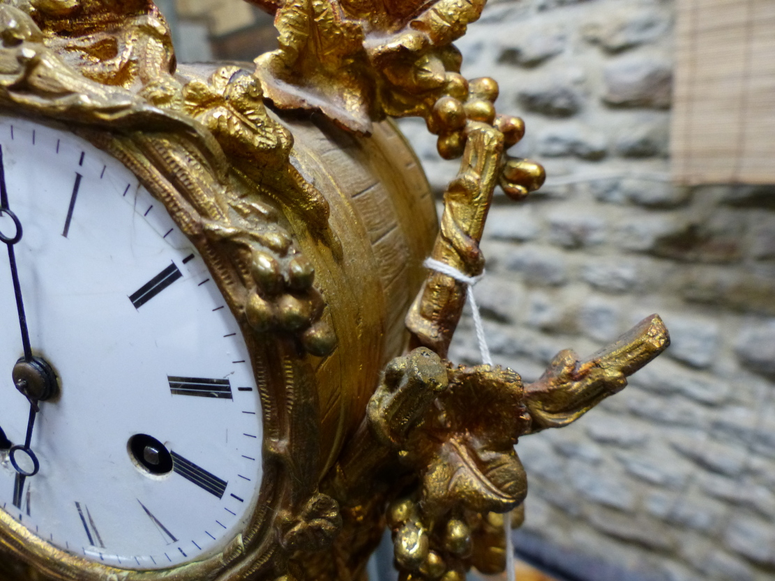 A 19th.C.GILT BRONZE MANTLE CLOCK, THE TWO TRAIN BELL STRIKE MOVEMENT WITH ENAMEL DIAL HOUSED WITHIN - Image 5 of 42