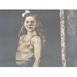 20th.C. TWO PENCIL SIGNED LIMITED EDITION SOFT GROUND ETCHINGS OF CHILDREN. 53.5 x 37cms.