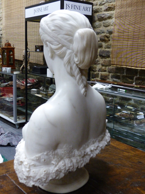 HIRAM POWERS (1805-1915) PERSEPHONE (PROSERPINE) A SIGNED MARBLE BUST. H.62cms. - Bild 21 aus 39