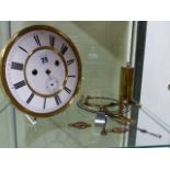 A 19th.C.VIENNA WALL CLOCK MOVEMENT COMPLETE WITH MOUNTS, GONG AND ONLY ONE WEIGHT