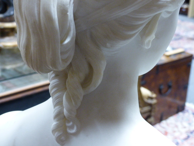 HIRAM POWERS (1805-1915) PERSEPHONE (PROSERPINE) A SIGNED MARBLE BUST. H.62cms. - Bild 14 aus 39