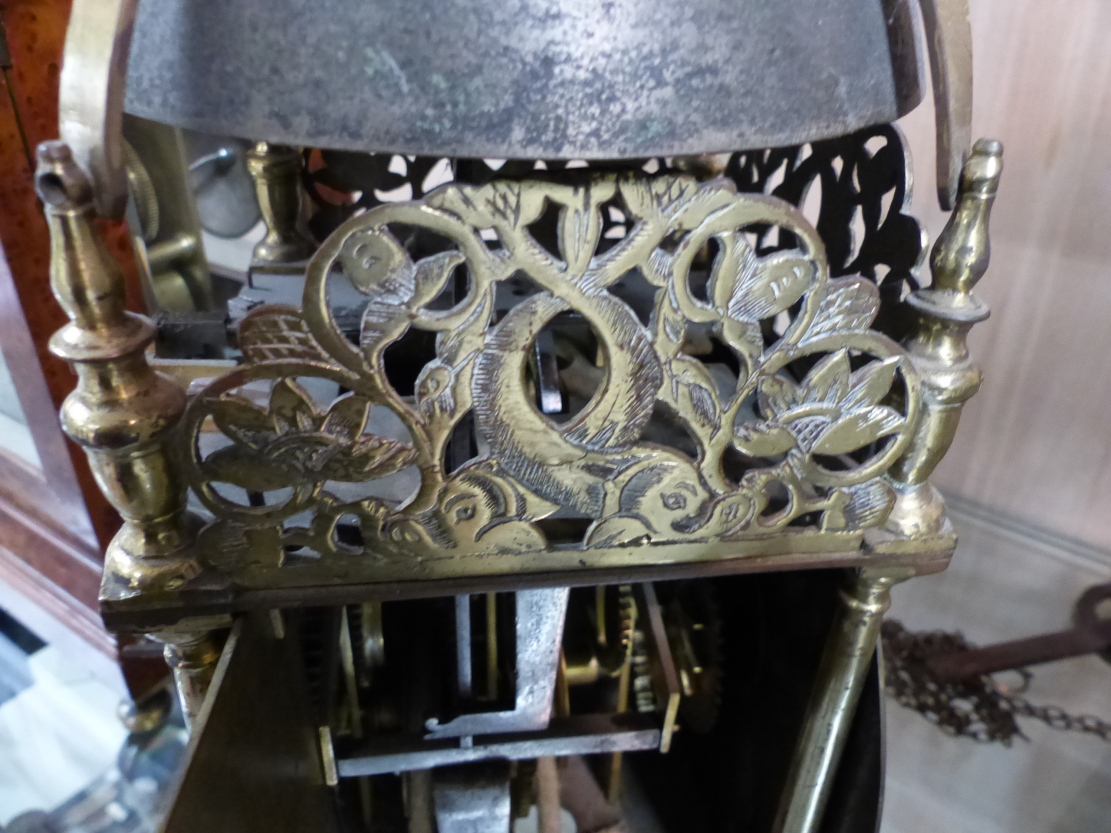 AN EARLY LANTERN CLOCK IN BRASS FRAME CASE. 6.5" DIAL SIGNED JOHN GREEN FECIT, LONDON MOUNTED ON - Image 19 of 40