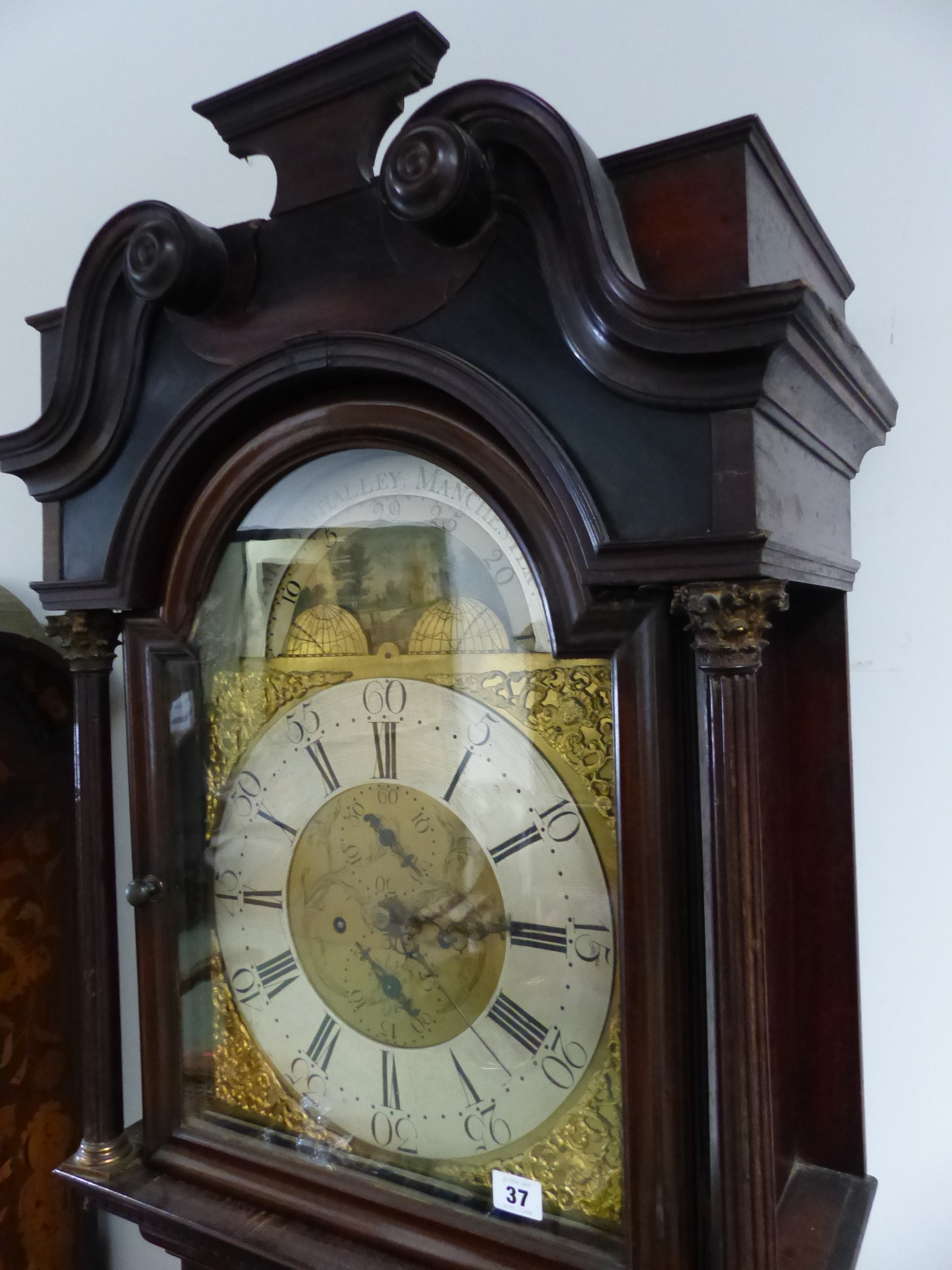A GOOD 19th.C. MAHOGANY CASED 8 DAY LONG CASE CLOCK WITH 13" ARCH BRASS DIAL, SUBSIDIARY MOON PHASE, - Image 3 of 46