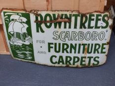 A ROWNTREES ENAMEL SIGN. 124 x 69cms.