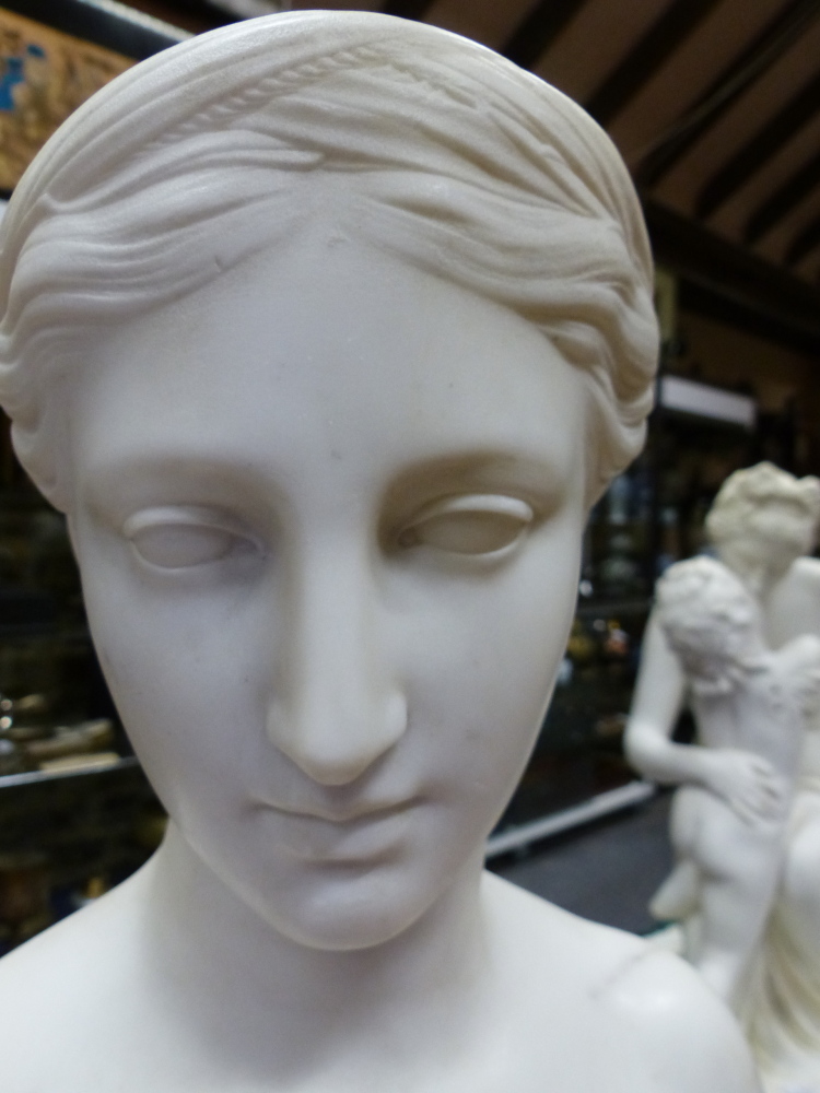 HIRAM POWERS (1805-1915) PERSEPHONE (PROSERPINE) A SIGNED MARBLE BUST. H.62cms. - Bild 38 aus 39