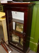 A ROSEWOOD VICTORIAN AND LATER GLAZED DOOR DISPLAY CABINET. H.120 x W.66cms.