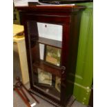 A ROSEWOOD VICTORIAN AND LATER GLAZED DOOR DISPLAY CABINET. H.120 x W.66cms.